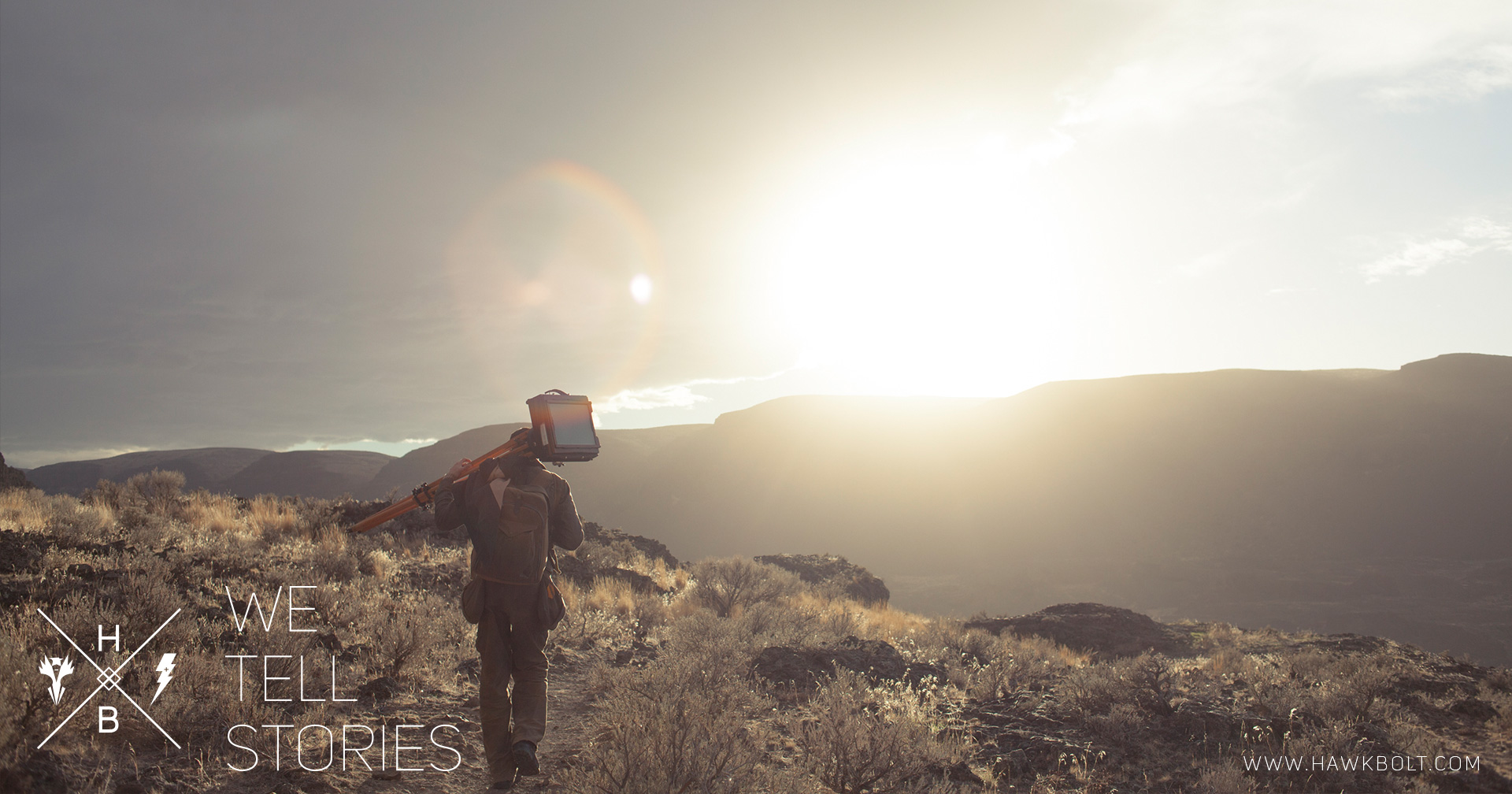 Hawkbolt video production advertisement design mockup