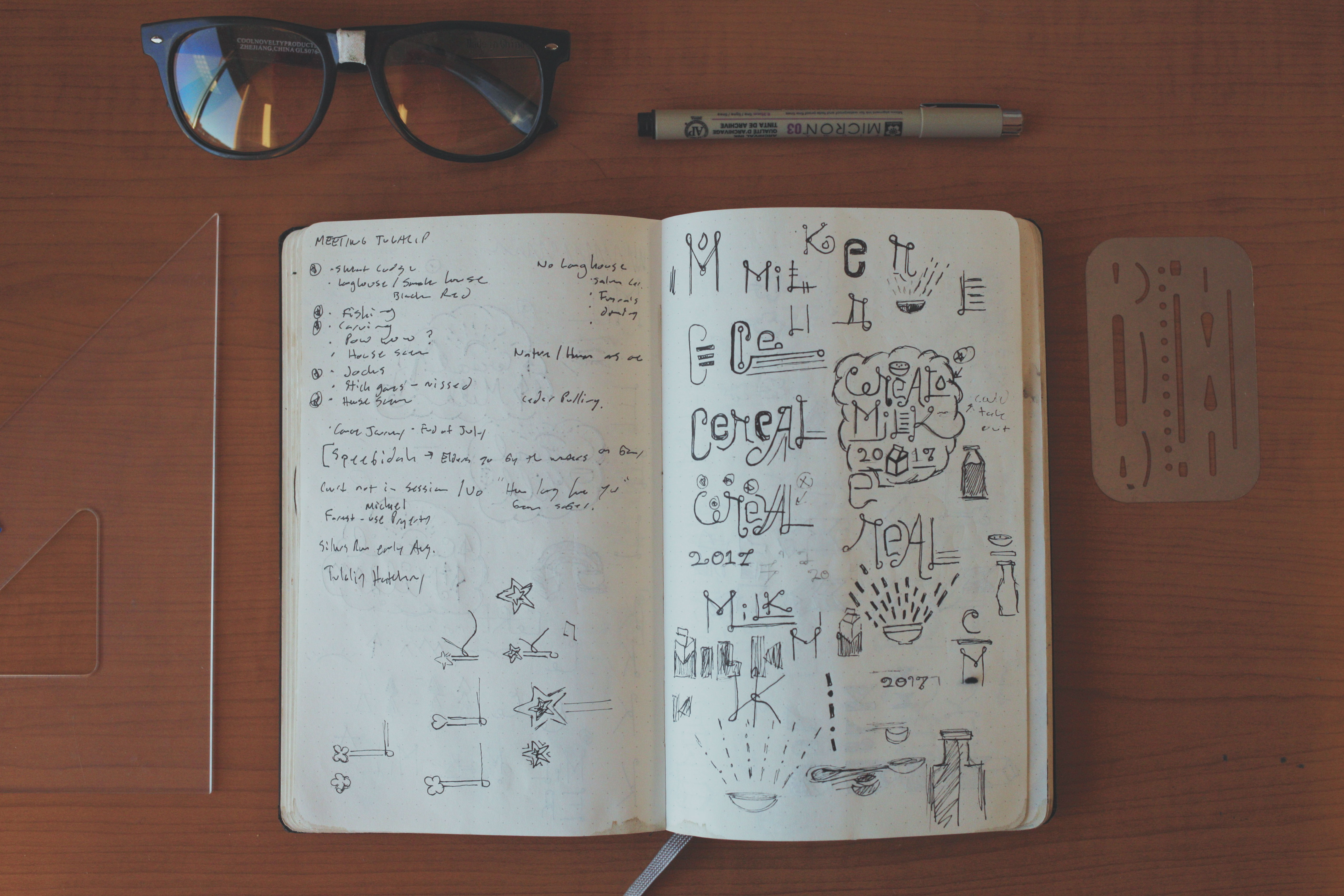 cereal milk logo sketch mockup