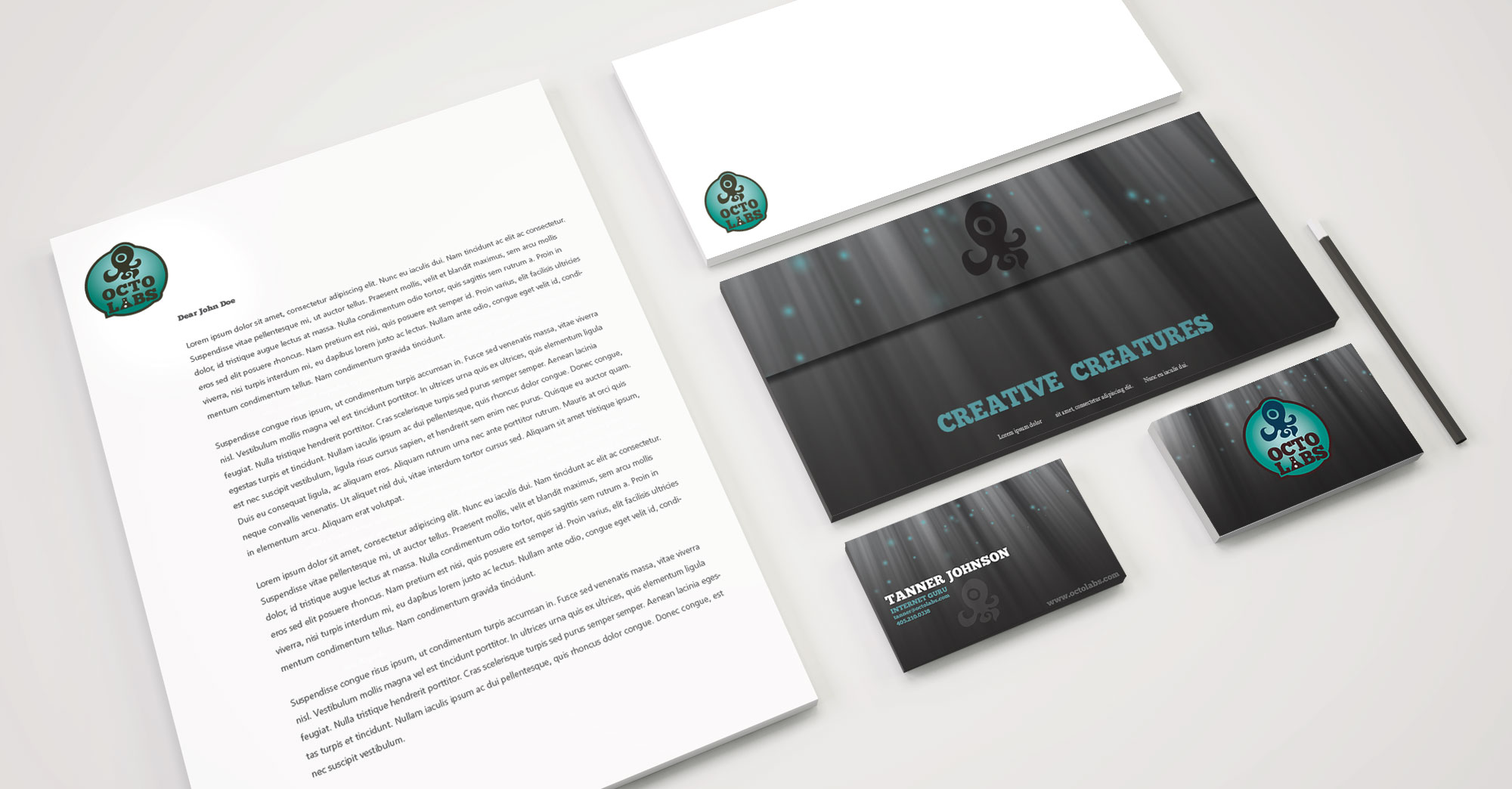 octolabs design firm stationary design