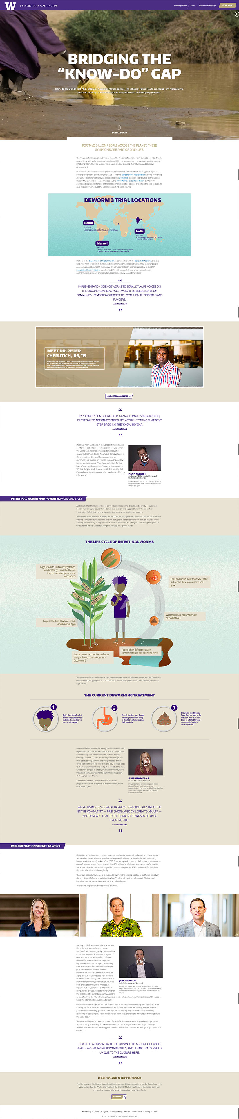 university of washington school of public health immersive website presentation