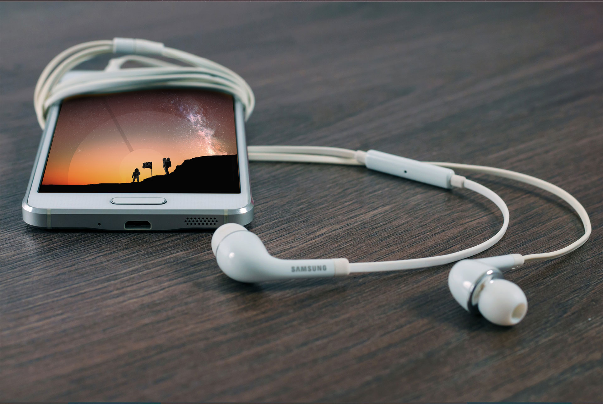 space walk exploration phone background mockup