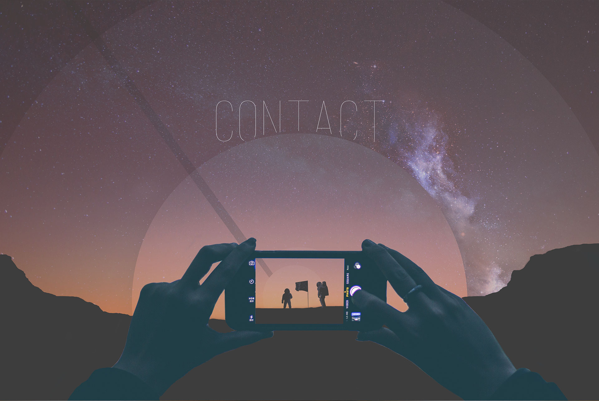 space walk exploration design through phone